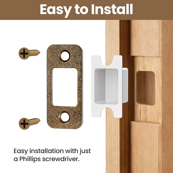 Deadbolt Strike Plate Door Backplate 1" x 2-1/4" Round Corner | 1 Pack - Image 6