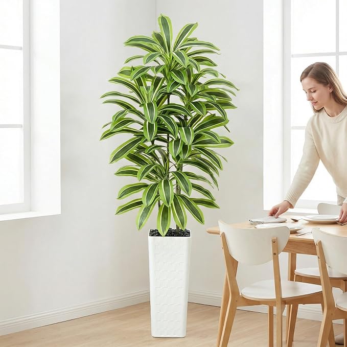 Artificial Yellow Dracaena Tree Indoor, 7FT Tall Fake Floor Plants - Image 2