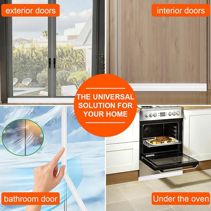 Door Draft Stopper for Bottom of Door, Adjustable Weather Stripping Door Seal - Image 8