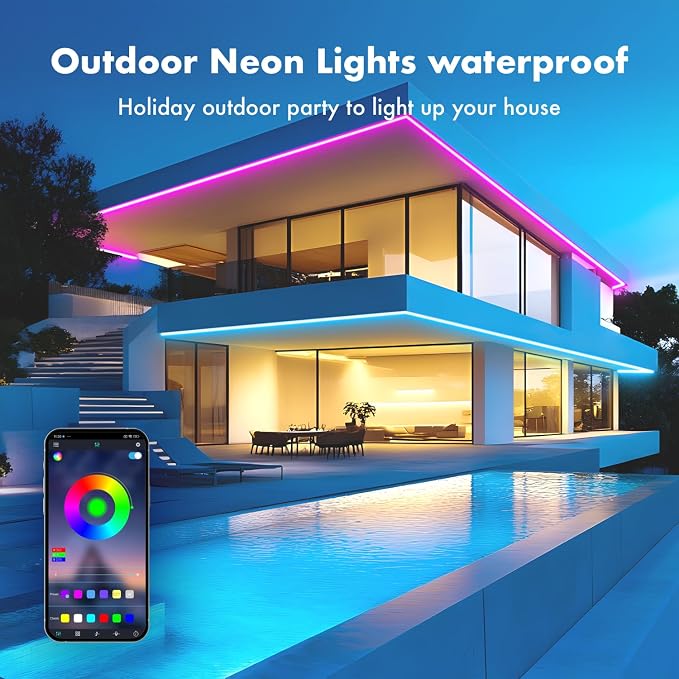 SILFU Neon Rope Lights, 40FT RGB LED Strip Lights | Waterproof IP67 LED Lights - Image 6