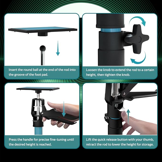 Adjustable Support Pole, Cabinet Jacks - Image 2