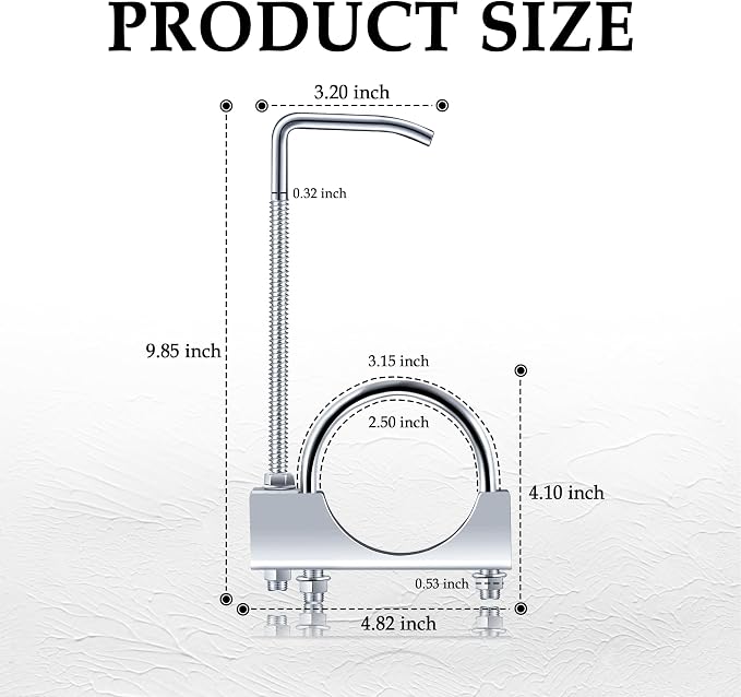 2.5 inch Exhaust Clamp with Hanger, Heavy Duty Exhaust Hanger with Clamp - Image 2