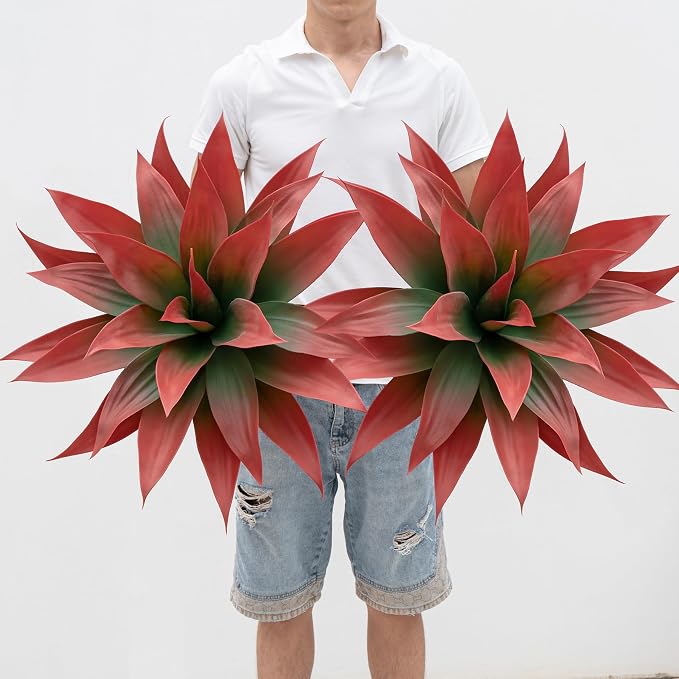 Ttranewsoo Artificial Agave Plants, Large UV Resistant Fake Agave Planters by Ttranewsoo