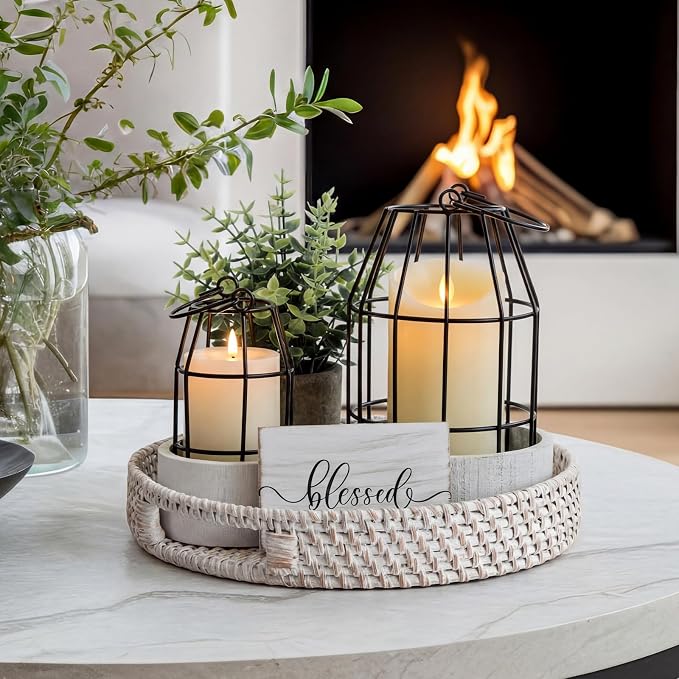 Modern Rustic Farmhouse Candle Lantern Set of 5 - Image 5