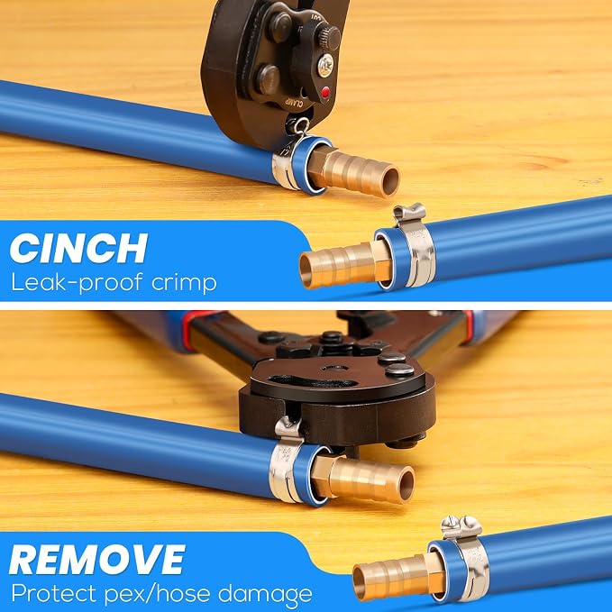 OURU PEX Crimping Tool Kit, Cinch & Remove, 3/8" to 1", PEX Cutter & Clamps | 2 - Image 4