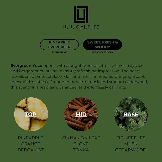 Lulu Candles Pineapple Evergreen Scented Soy Blend Jar Candle, 9 Oz. | Luxury - Image 4
