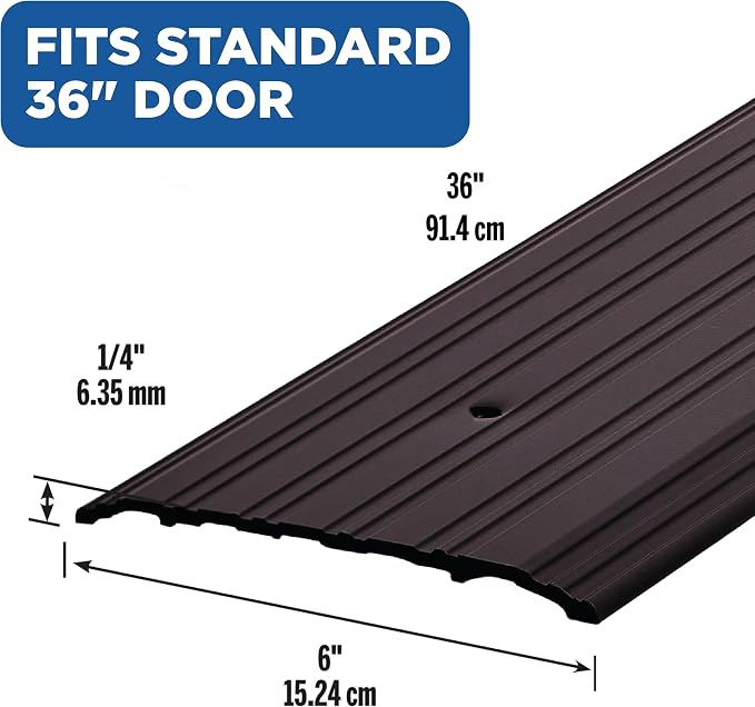 MD Building Aluminum Flat-Profile Threshold, 6in x 1/4in x 36in | UL Fire Rated - Image 2