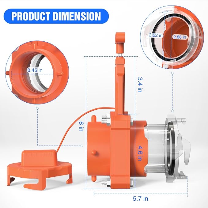 Nilight RV Sewer Valve Black Tank Gate Valve - Image 2