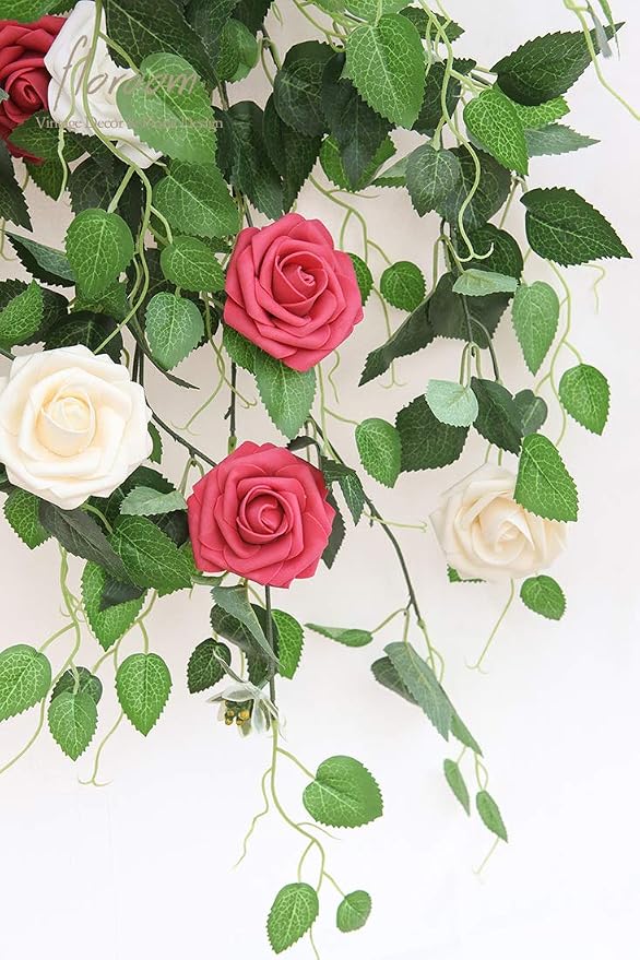 Artificial Flowers 50pcs Real Looking Champagne Foam Fake Roses - Image 6