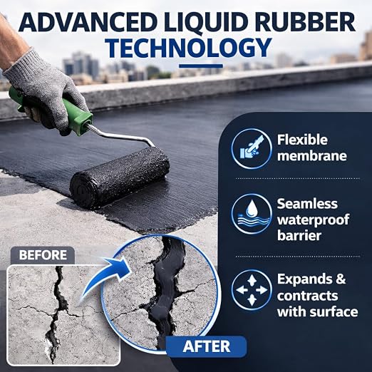 White RV Roof Coating, 1 Quart | Solar Reflective Liquid Rubber Sealant | UV & - Image 3