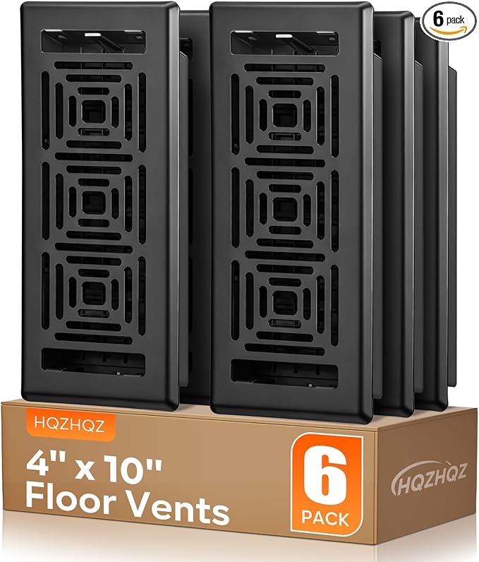Floor Register 4x10, Heavy Duty Walkable Steel Floor Vent Covers, Easy Adjust by HQZHQZ