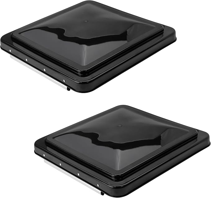 2 Packs 14 Inch RV Roof Vent Cover Replacement Vent Lid Black by Leisure+Coachworks