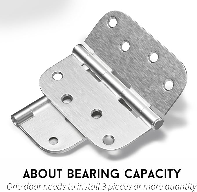 goldenwarm 3 Pieces Satin Nickel Door Hinges 4 x 4 Heavy Duty Hinges - Image 5