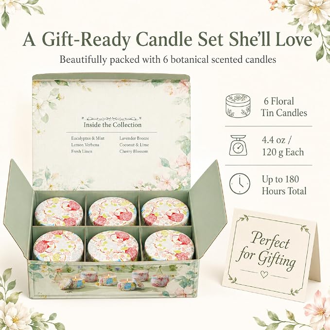 6 Pack Scented Candles Gift Set - Image 4