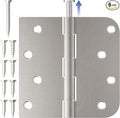 6 Pack Satin Nickel Door Hinges 4 Inch, Heavy Duty Iron Exterior/Interior Hinges by RAFECIEE