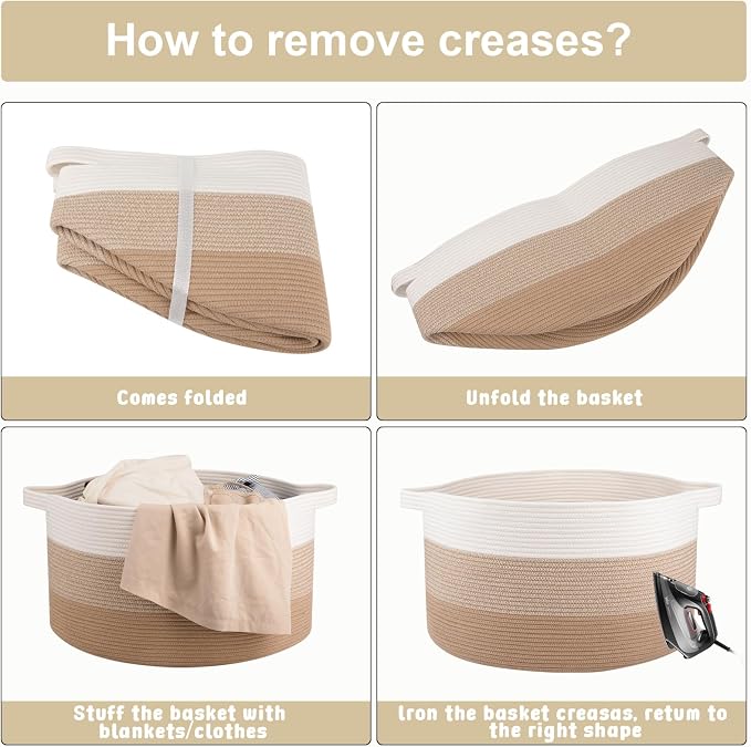 OIAHOMY 90L Extra Large Blanket Basket - Image 7