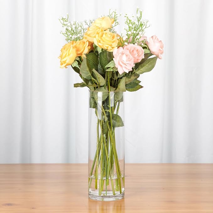 WGVI Quality Thick Weighted Clear Cylinder Glass Vases, Flower Arrangement - Image 5
