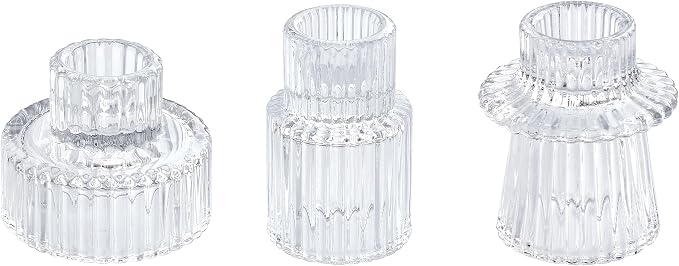 Vixdonos Glass Candlestick Holders Tealight Candle Holders by Vixdonos