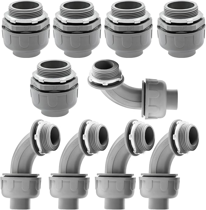 10 Pack 1 Inch Liquid Tight Connectors by Feotech