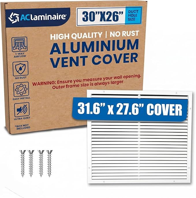 30x26 Aluminum Wall Ceiling Air Return Vent Cover HVAC Rustproof Grille by ACLAMINAIRE