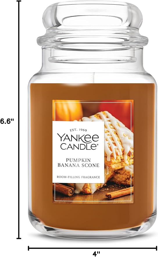 Yankee Candle Pumpkin Banana Scone, Holiday Scented Candle, 22oz Large Jar - Image 9