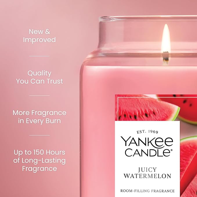 Yankee Candle Juicy Watermelon Scented Candle, 22oz Large Jar - Image 3