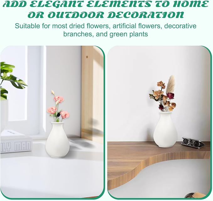 15 Pack White Ceramic Bud Vases Bulk, 3.9 Inch Premium Boho Small Flower Vases - Image 4
