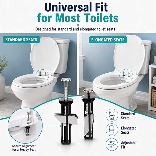 Heavy Duty Toilet Seat Fastener Bolt Kit, Universal Toilet Seat Bolts Kit - Image 4
