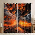 jejeloiu Orange 3D Tornado Window Drapes Natural Disaster Blackout Shades by jejeloiu