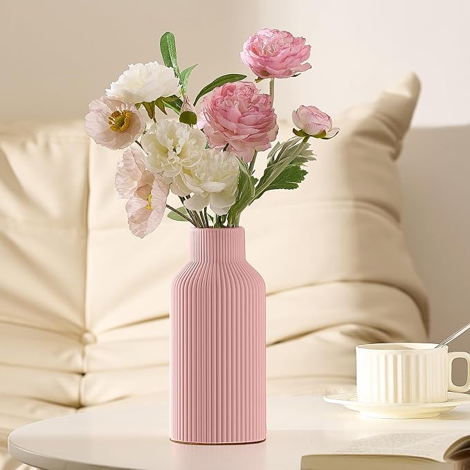 Mfacoy Ceramic Flower Vase, Minimalist Decor, Modern Home Decorative Vase - Image 2