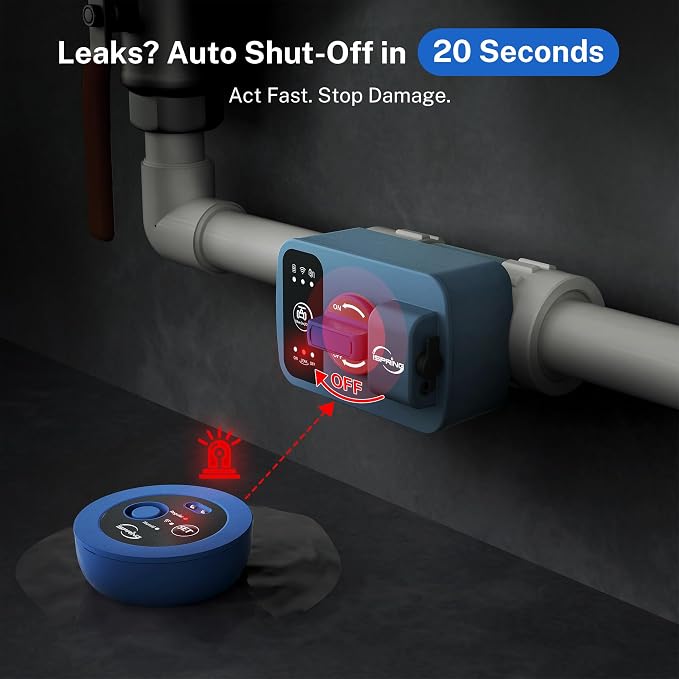 iSpring LS43WL Smart Leak Detector, 1 Wired + 1 Wireless - Image 2