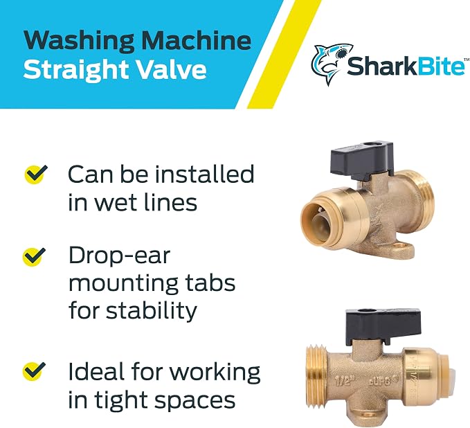 SharkBite 1/2 Inch x 3/4 Inch MHT Washing Machine Straight Valve, Push to - Image 6