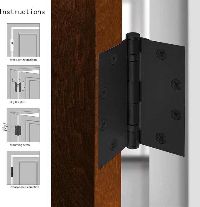 Black Heavy Duty Commercial Door Hinge - Image 7