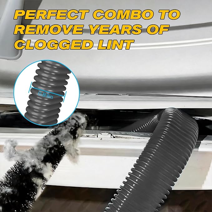 Sealegend 2 PCS Dryer Vent Cleaner Kit, Dryer Lint Vacuum Attachment&Brush - Image 4