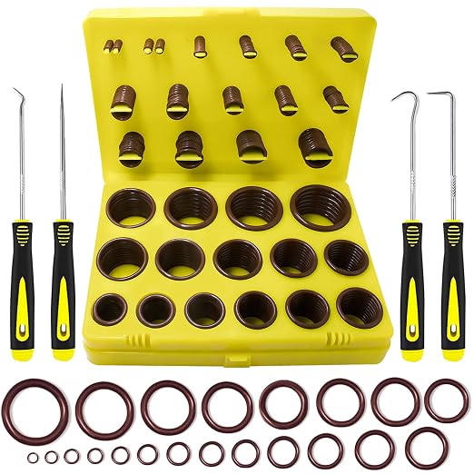KEZE 382 Pcs SAE Viton O Ring Assortment Kit 30 Sizes Brown O-Ring Set by KEZE