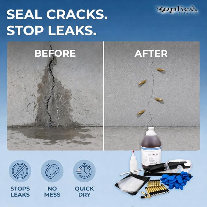 Acta-Leak 10' Foundation Crack Repair Injection Kit, Hydra Stop 300 Expanding - Image 2