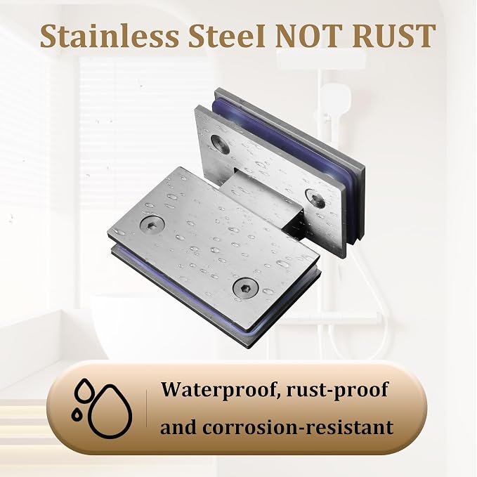 Alise Glass Shower Door Hinge, 180° Hinge - Image 6