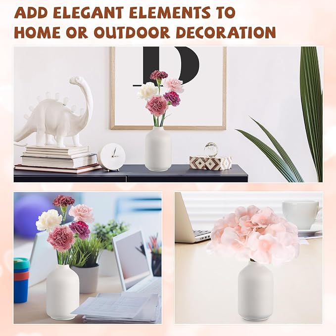 Tioncy 15 Set 5.5"*3" White Ceramic Bud Vases Bulk Boho Valentine's Day - Image 3