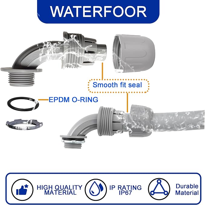 Yariwiz 1/2 Plastic Liquid Tight Conduit 90 Degree Elbow - Image 7