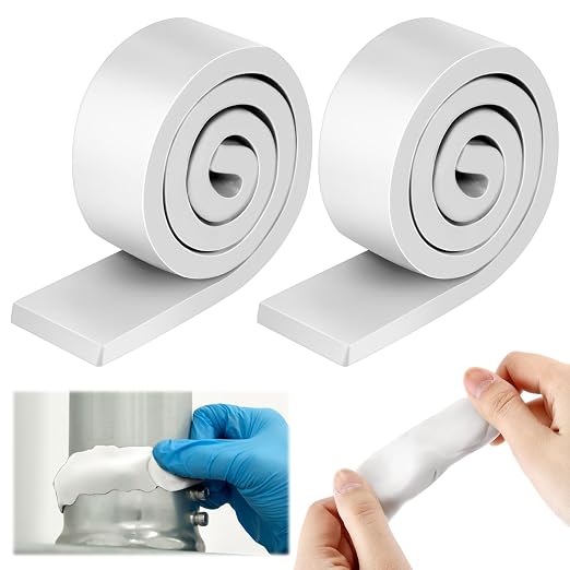 2 Pack Moldable Silicone Putty White Solid Roll | 1.5 ft x 1 in Non Hardening by ElectricWise