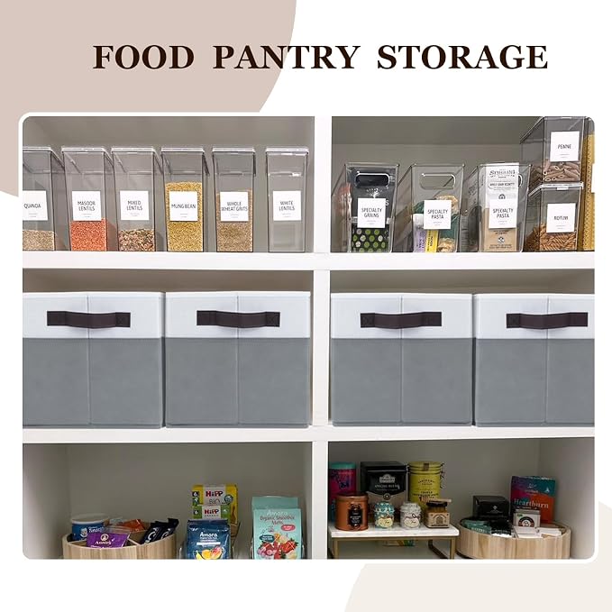 12 Pack Large Storage Baskets for Shelves | Fabric Closet Organizers and - Image 7