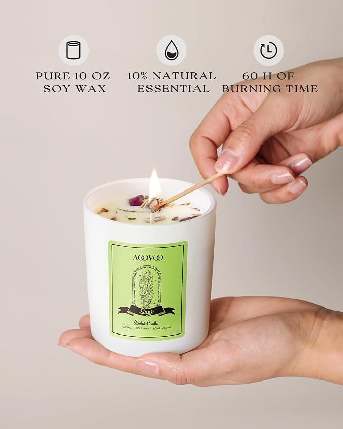 AOOVOO Sage Scented Candles for Women - Image 4