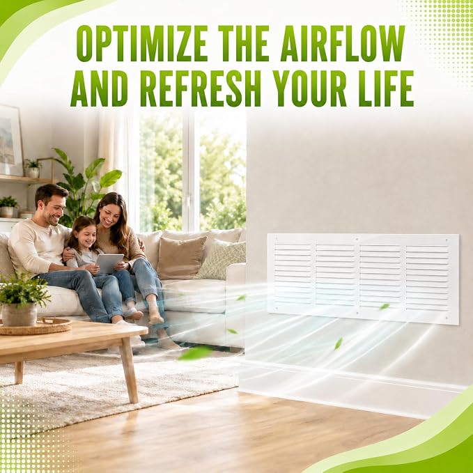 20" x 10" Return Air Grille Duct Opening, Ceiling Sidewall Floor Cold Air - Image 7