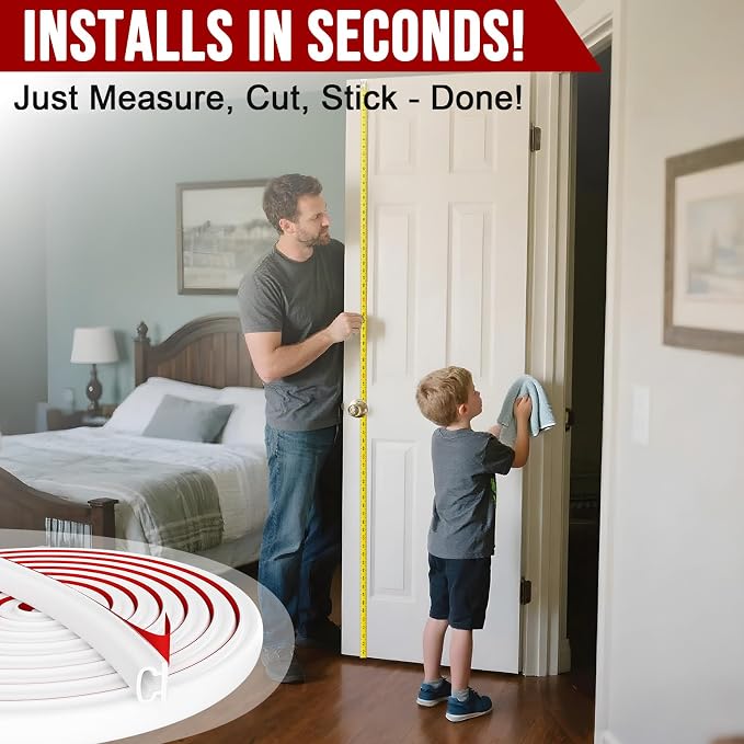 alophoty Door Weather Stripping Door Seal Strip, 0.35"x0.24" | Self-Adhesive - Image 7