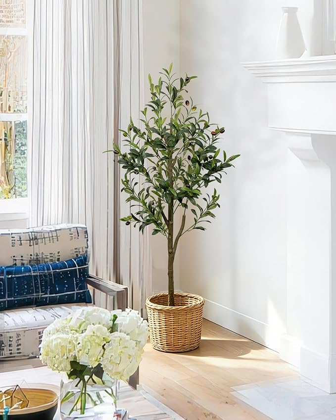 4FT Artificial Olive Tree Indoor Tall Faux - Image 8