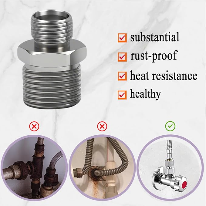 1/2 to 3/8 Water Line Adapter Brass - Image 6