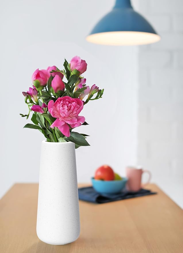 D'vine Dev 11 Inch Ceramic Flower Vase Textured Finishing, Minimalist Design - Image 5