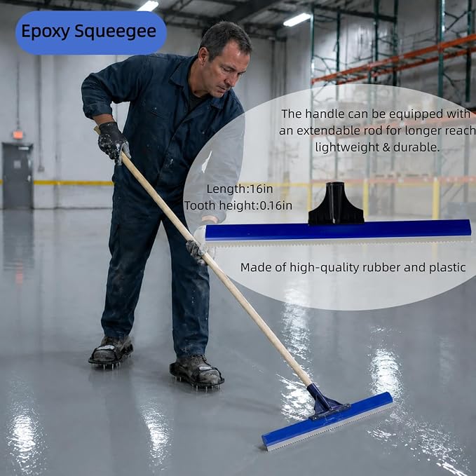 Self Leveling Cement Epoxy Flooring Tool Kit Includes 20/9/ 6in Spiked Roller - Image 3