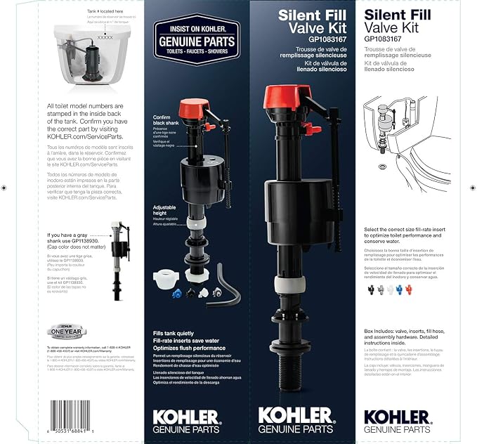 Kohler Genuine Part Gp1083167 Silent Fill Valve Kit - Image 2