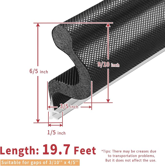 19.7 Feet Long Reach Door Weather Stripping Door Seal Strip, New Upgraded - Image 6